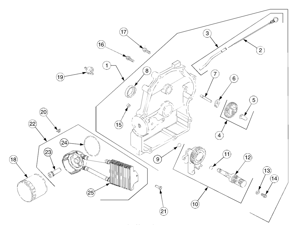 Oil Pan And Lubrication Diagram and Parts List for GT2554 K015-Before-13A2A7K710 Cub Cadet Lawn Tractor